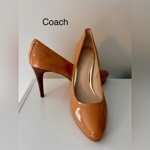 Coach Women's Patent Leather Nude Stilettos